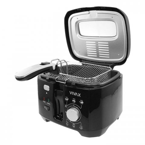 Vivax DF1800B olajsütő, 2,5 liter, 1800W, fekete - Olajsütő, forrólevegős sütő