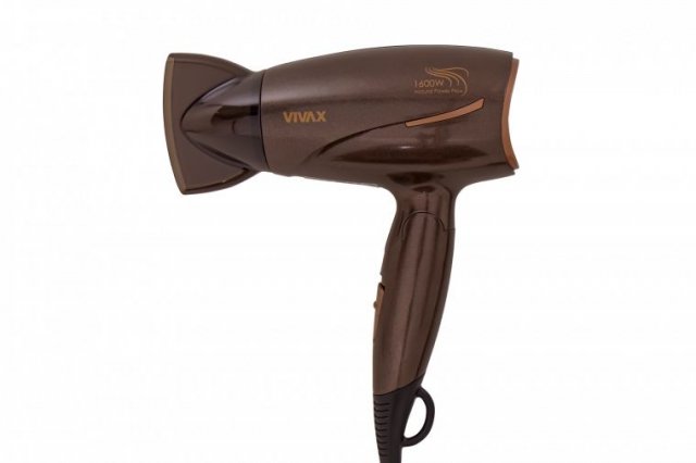 Vivax HD1600FT összecsukható úti hajszárító, 1600W, Fekete-Bronz - Hajszárító, szépségápolás