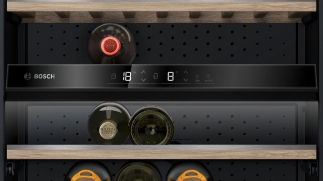 Bosch KWK36ABGA üvegajtós borhűtő, 199 palack, G - Beépíthető hűtő, fagyasztó, borhűtő
