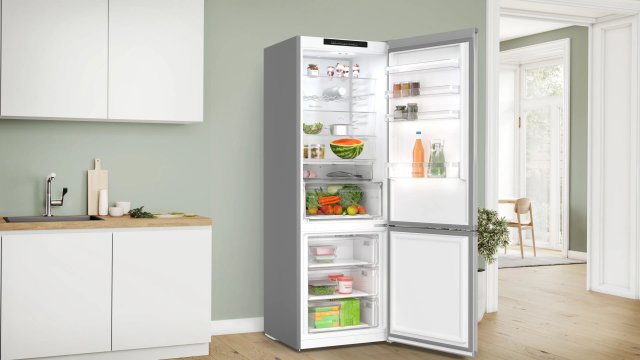 Bosch KGN492IAF kombinált hűtőszekrény, 311+129 liter, A, inox, NoFrost - Szabadonálló hűtő, hűtőszekrény