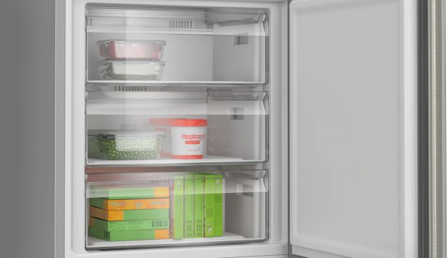 Bosch KGN492IAF kombinált hűtőszekrény, 311+129 liter, A, inox, NoFrost - Szabadonálló hűtő, hűtőszekrény