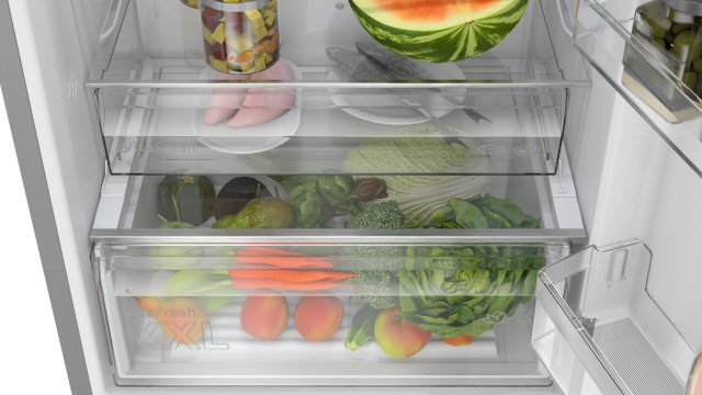 Bosch KGN492IAF kombinált hűtőszekrény, 311+129 liter, A, inox, NoFrost - Szabadonálló hűtő, hűtőszekrény