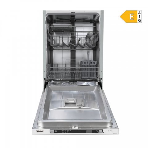 Vivax DWB451072D teljesen integrálható mosogatógép, 10 teríték, 7 program, E - Beépíthető mosogatógép