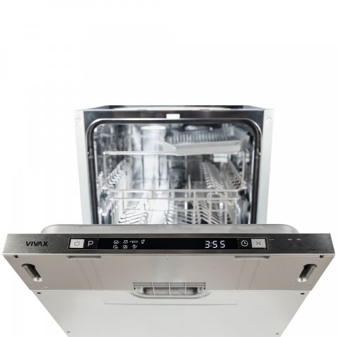Vivax DWB451072D teljesen integrálható mosogatógép, 10 teríték, 7 program, E - Beépíthető mosogatógép