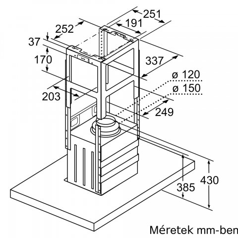 Bosch DIB97IM50 sziget páraelszívó, 90cm, nemesacél - Páraelszívó