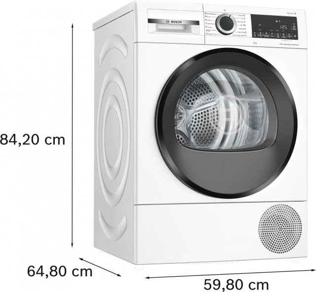 Bosch WQG14501BY Serie 6 hőszivattyús szárítógép, 9kg, D, Self cleaning - Szárítógép