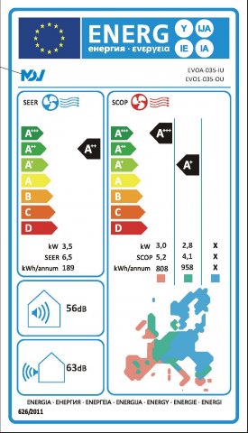 MDV EVO-035-SP inverteres hűtő-fűtő split klíma szett 3,5kW, A++/A+, csepptálcafűtés, wifi - Split klíma